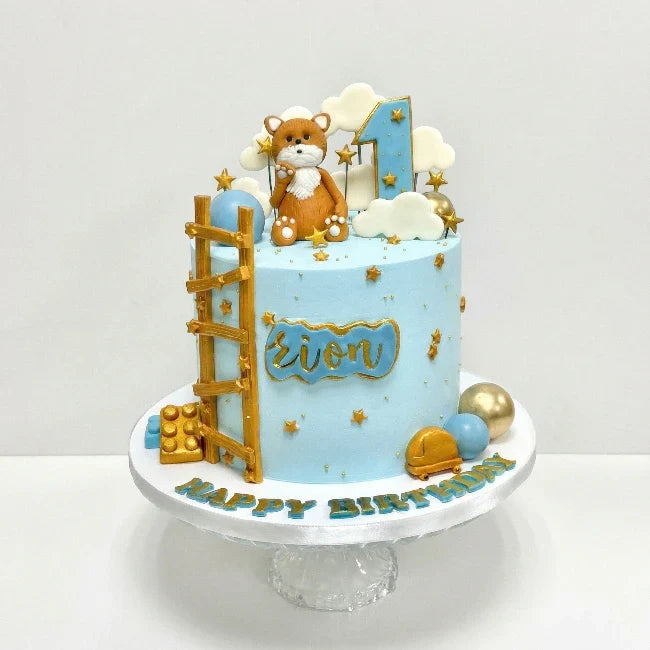  Blue Teddy Birthday Cake
