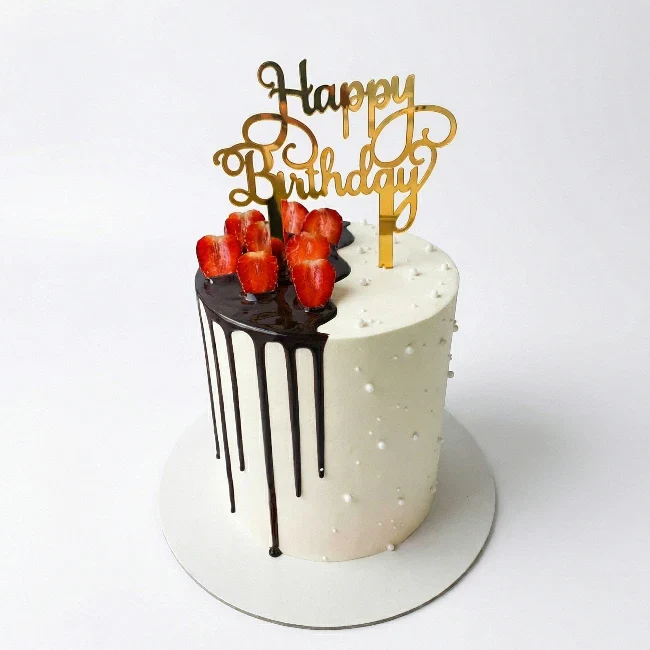 Chocolate Strawberry Drip Cake