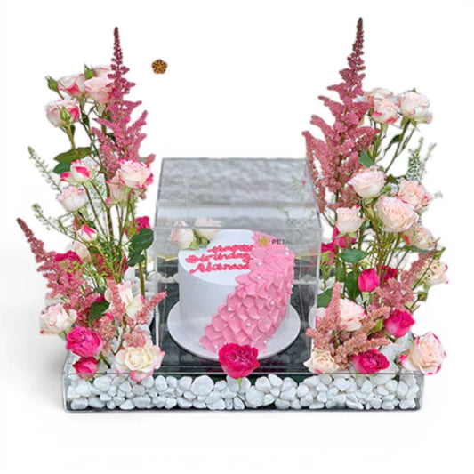 Delightful Flowers and Cake