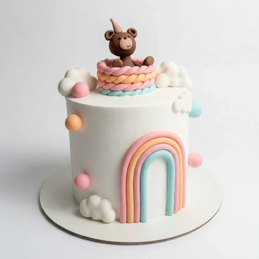 Pastel Rainbow Teddy Cake