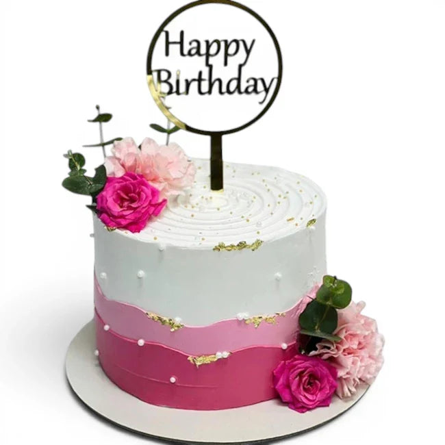 Pink Flowers Cake
